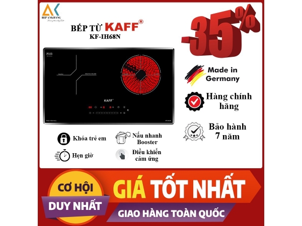 Bếp Kính Âm 2 Vùng Nấu 1 Từ 1 Hồng Ngoại KAFF KF-IH68N - Made In Germany